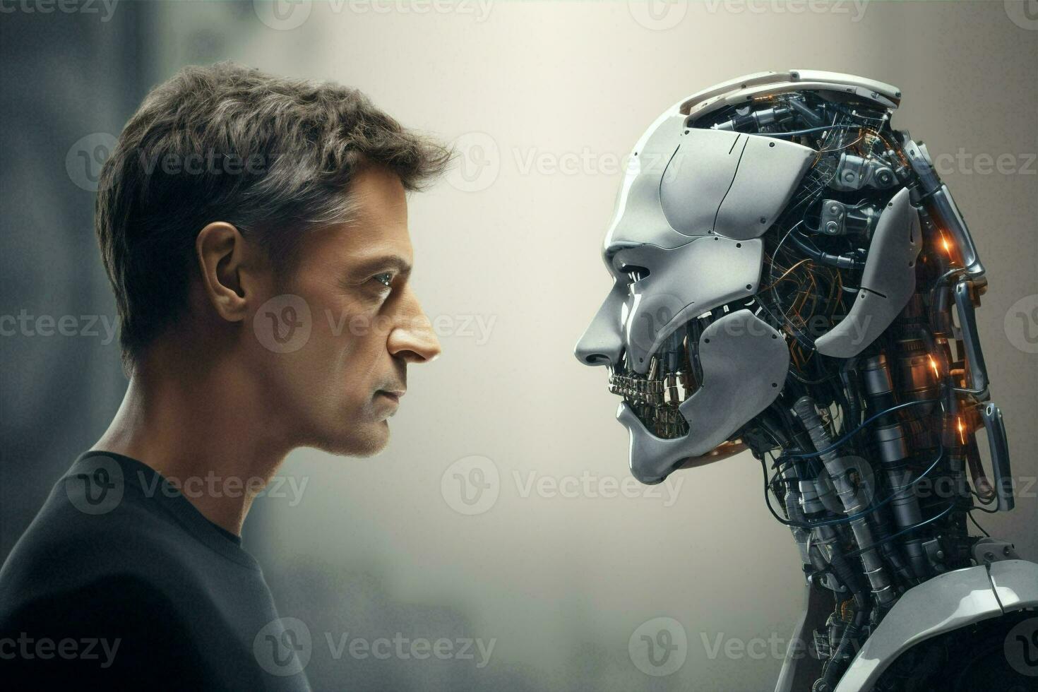 Futuristic robotic science intelligence cyborg finger people artificial business technology work bionic mechanical photo