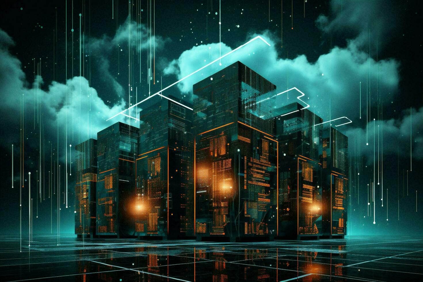 Storage service security cyberspace networking business cyber concept cloud technology data connect photo