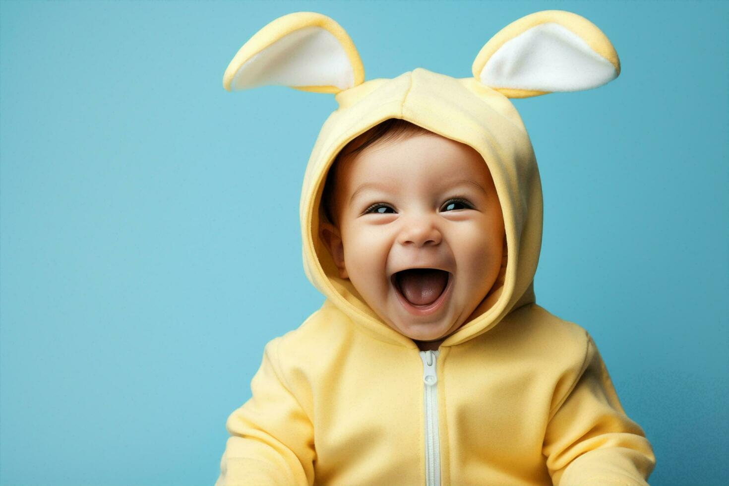 Rabbit toddler cute easter infant caucasian fun pretty child happy april bunny baby portrait photo