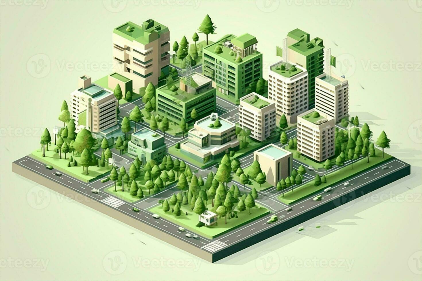 Street park symbol modern urban town skyscraper illustration architecture tree city downtown isometric building photo