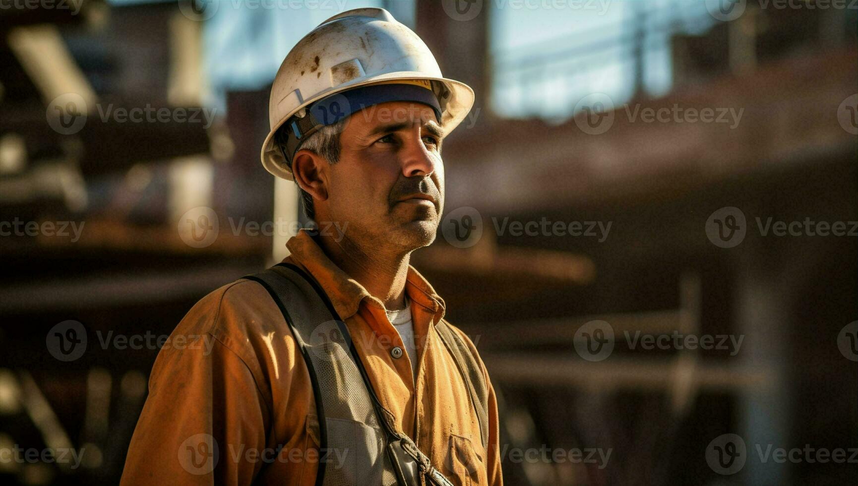 Man business work architecture industrial helmet occupation safety hand head construction building engineer photo