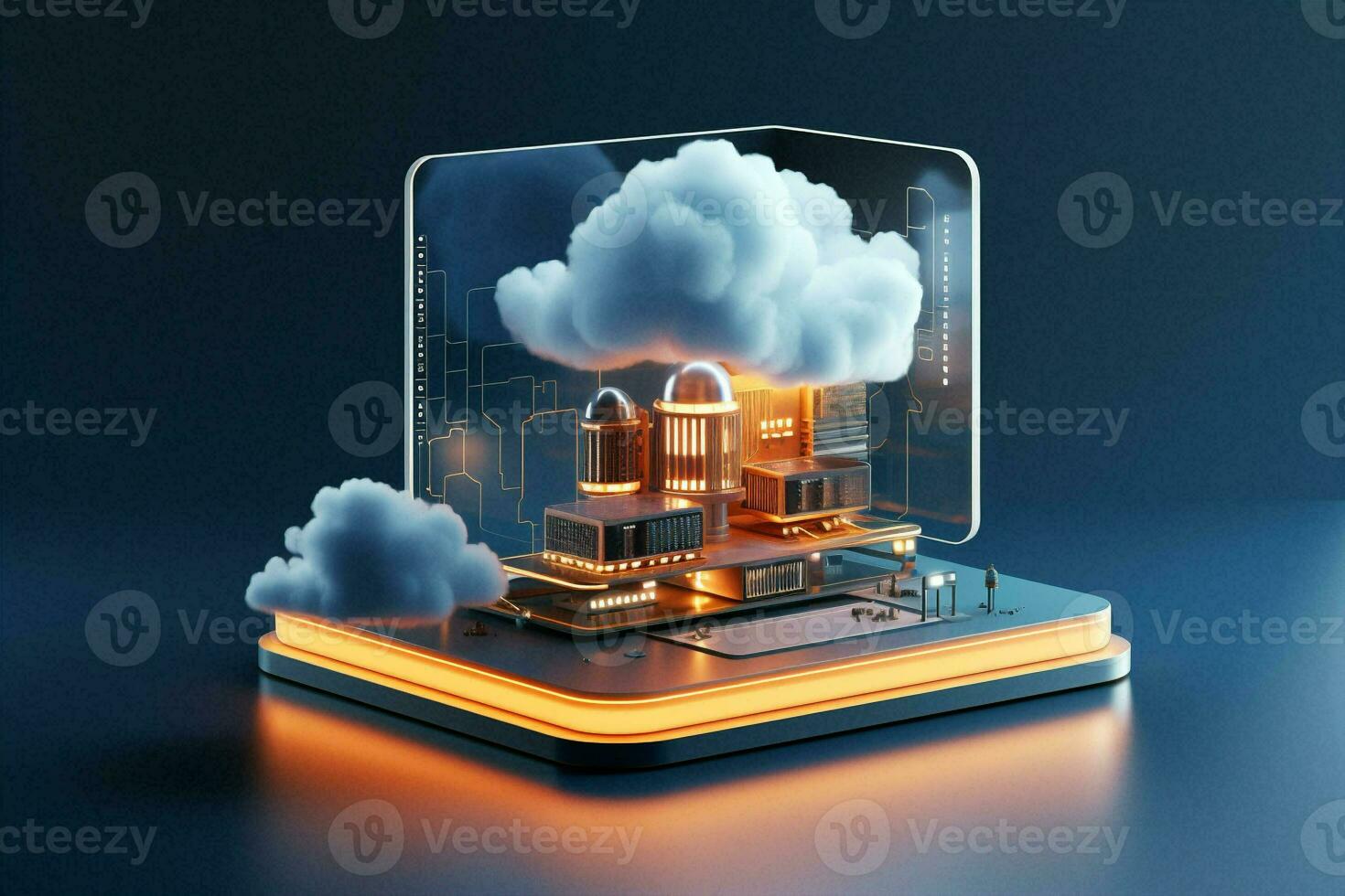 Cyber cloud security access modern data business technology solution networking connect digital storage concept photo
