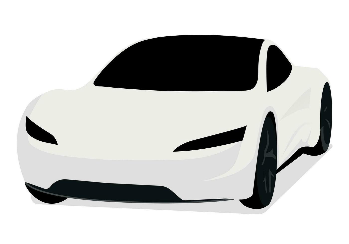 Realistic car isolated on white. Vector car illustration. Set the car from all sides.