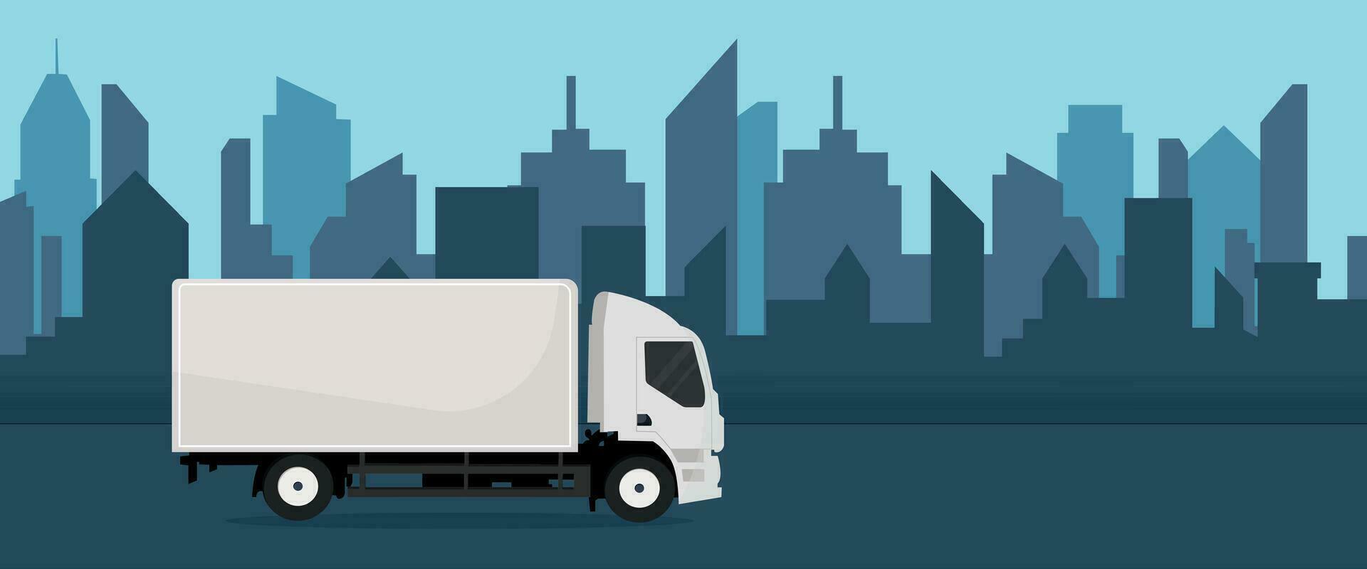 truck on the road vector