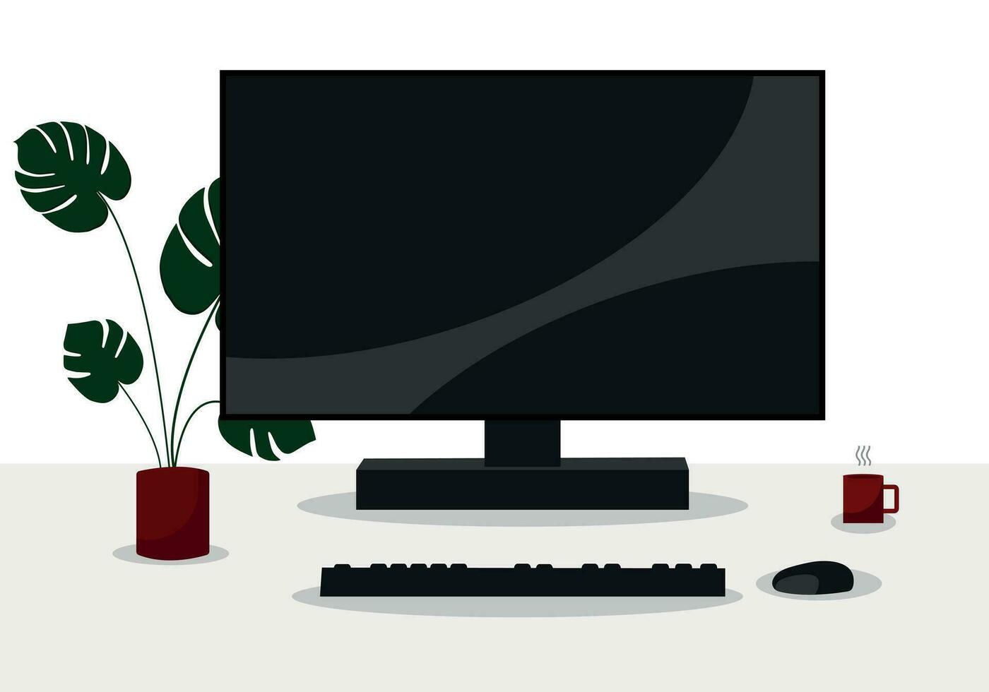 lcd monitor with screen. vector illustration
