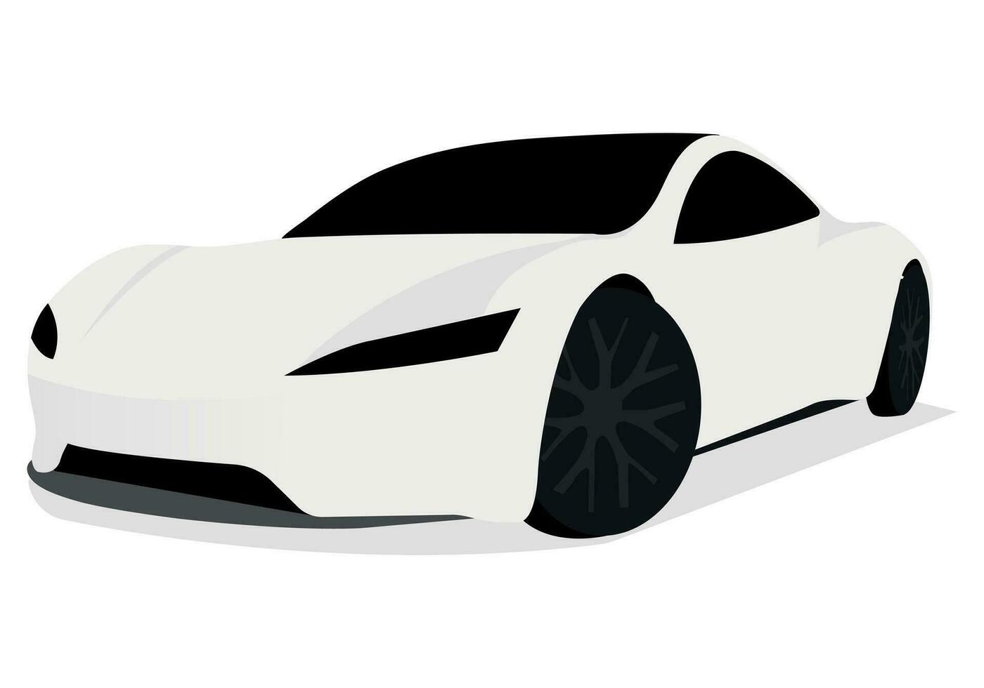 Realistic car isolated on white. Vector car illustration. Set the car from all sides.