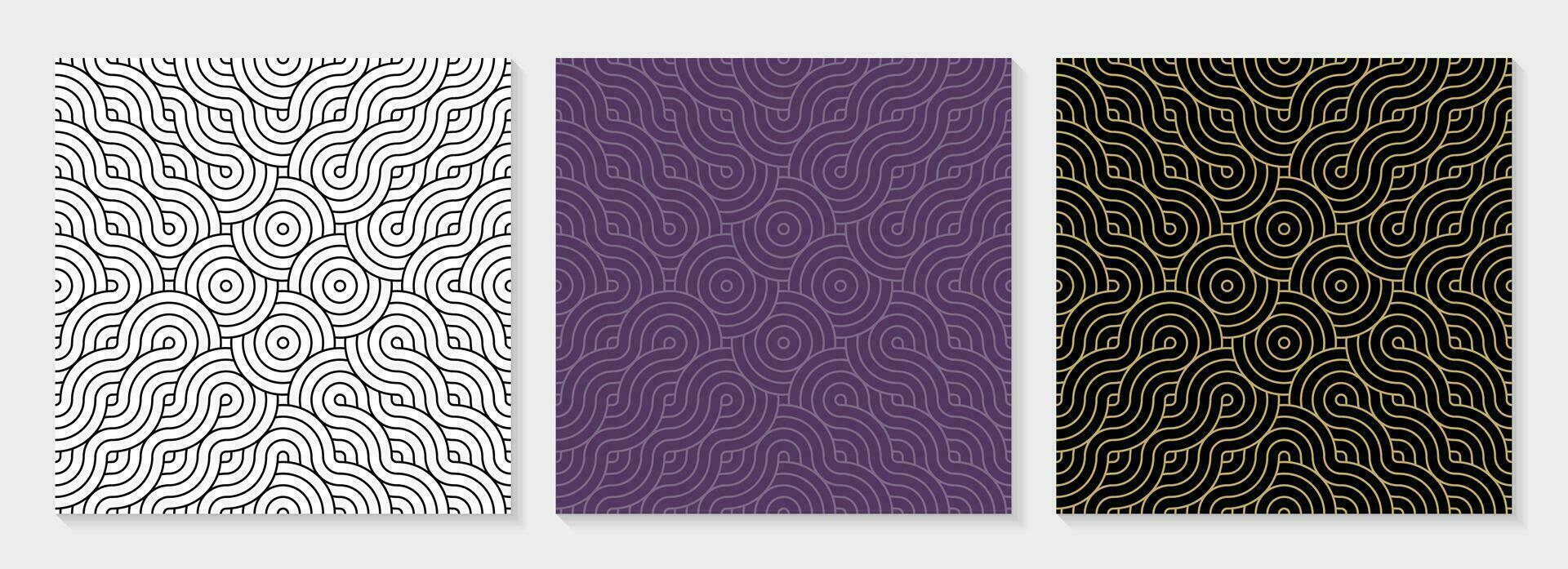 Pattern circle seamless abstract background gold color and line. Luxury geometric line vector. vector