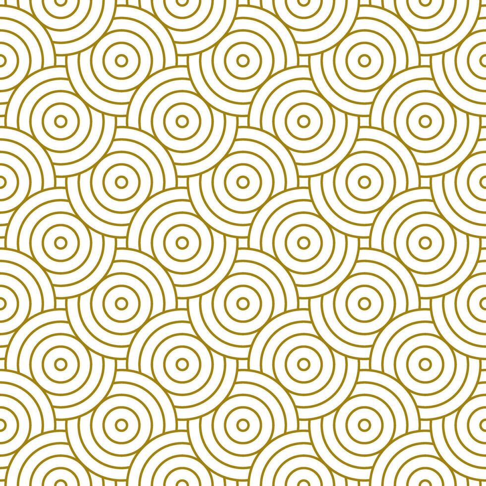 Seamless Pattern Line Circle. Abstract geometry background with gold color. vector