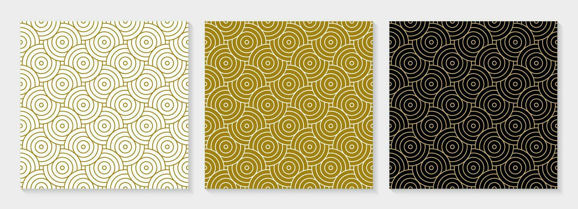 Pattern circle seamless abstract background gold color and line. Luxury geometric line vector. vector