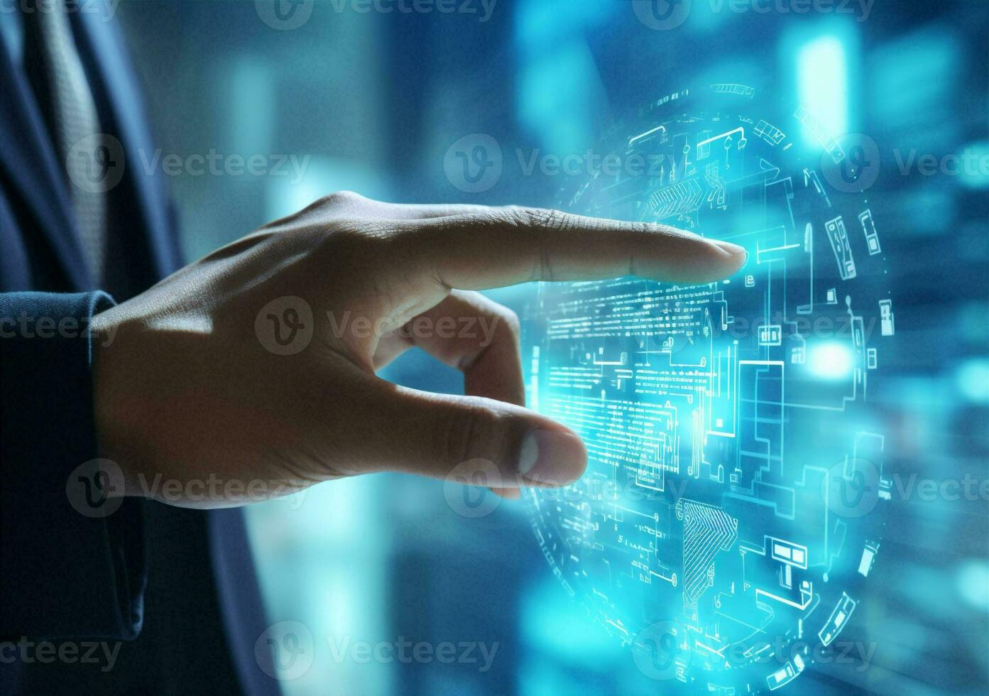 Virtual innovation business tech technology hand screen diagram interface chart concept digital cyberspace photo