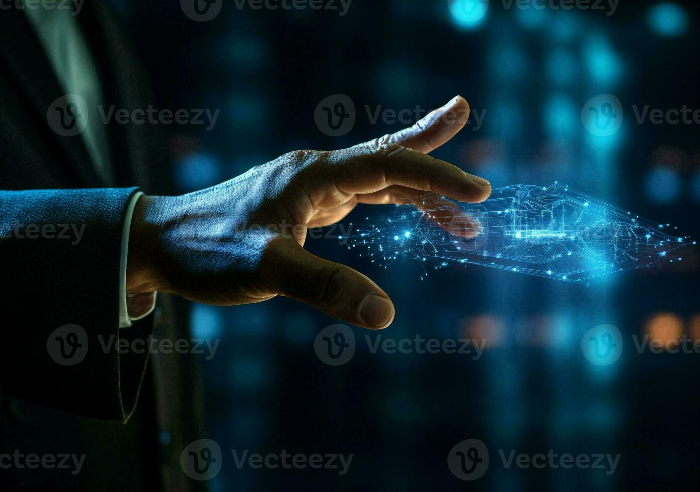 Business web technology future hand innovation virtual concept screen interface digital tech design photo