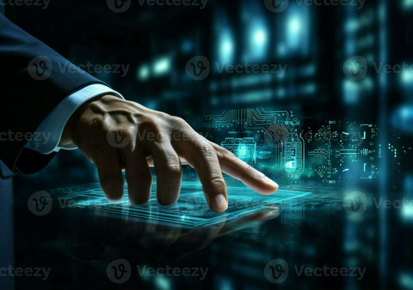 Digital security system technology concept business interface communication innovation tech internet hand virtual cyber screen photo