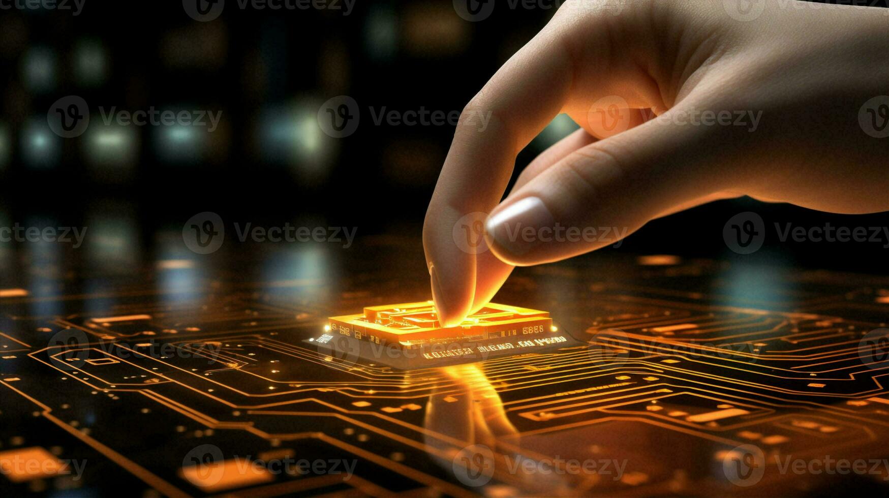 Information virtual concept tech innovation technology screen business digital background web future financial connection hand photo