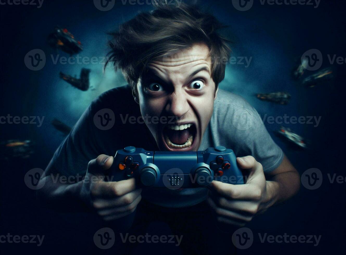 Man playing gamer online photo