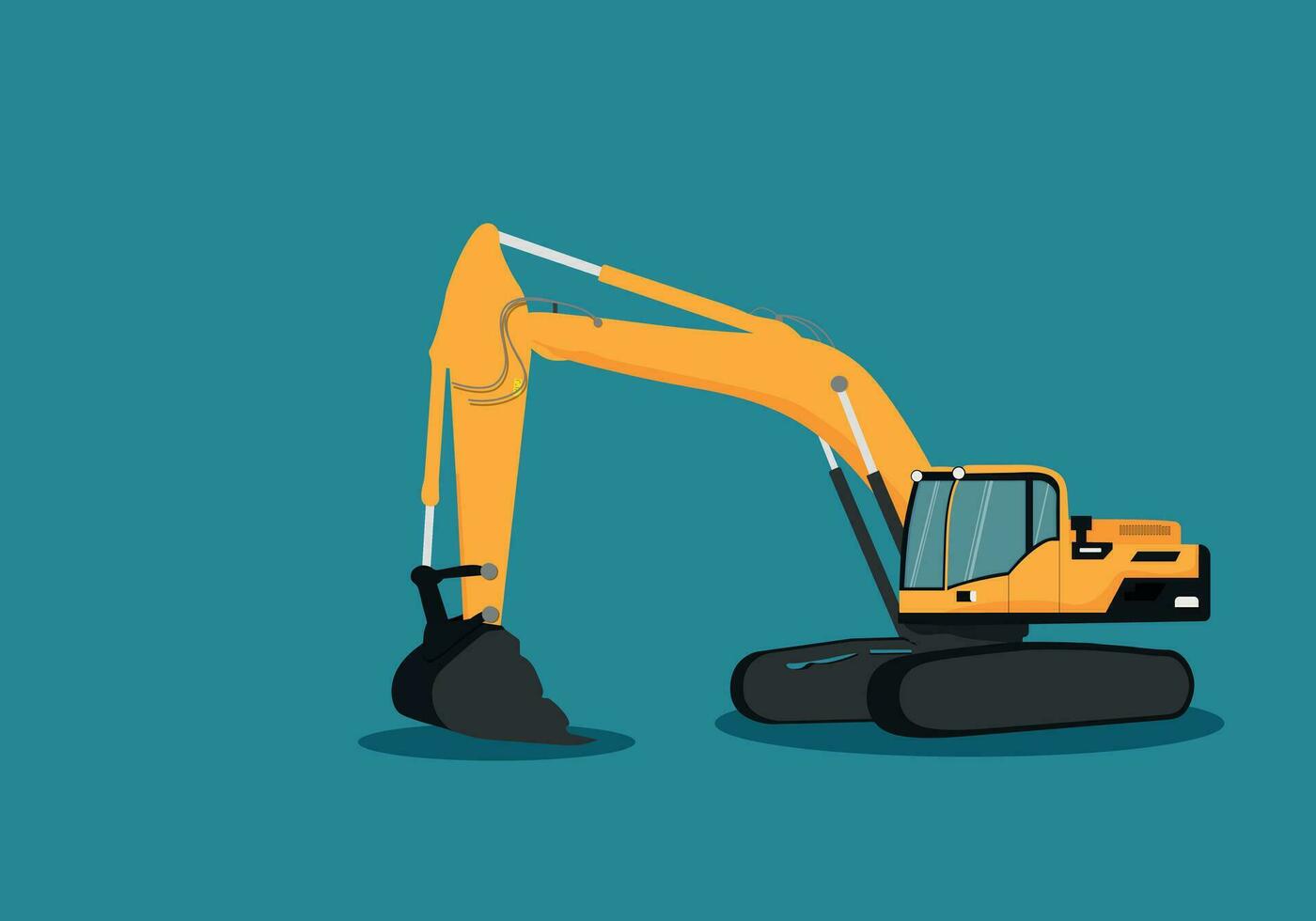 excavator on the background. vector illustration