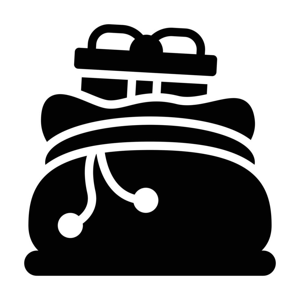 Gift bag glyph icon vector