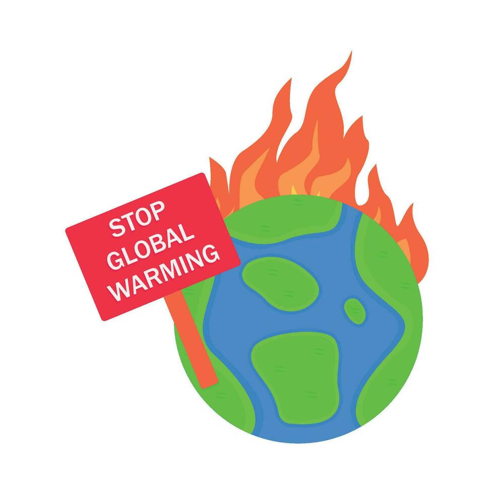 Global warming. Global warming, climate change, climate change. Vector