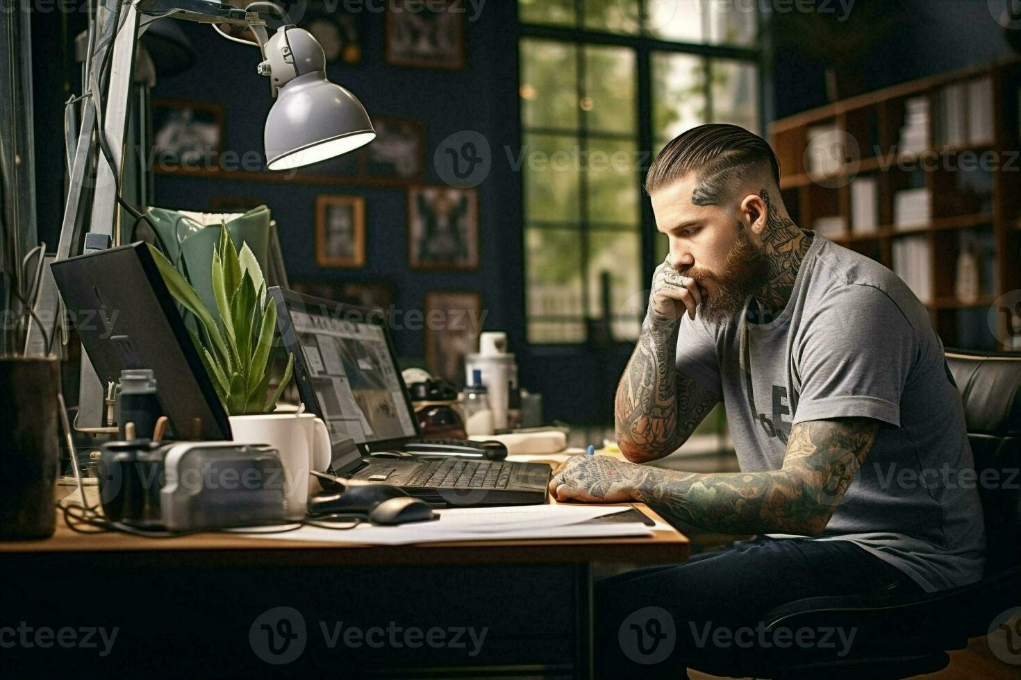 Pen man business digital workplace communication tattoo artist background job office lifestyle table laptop working art photo