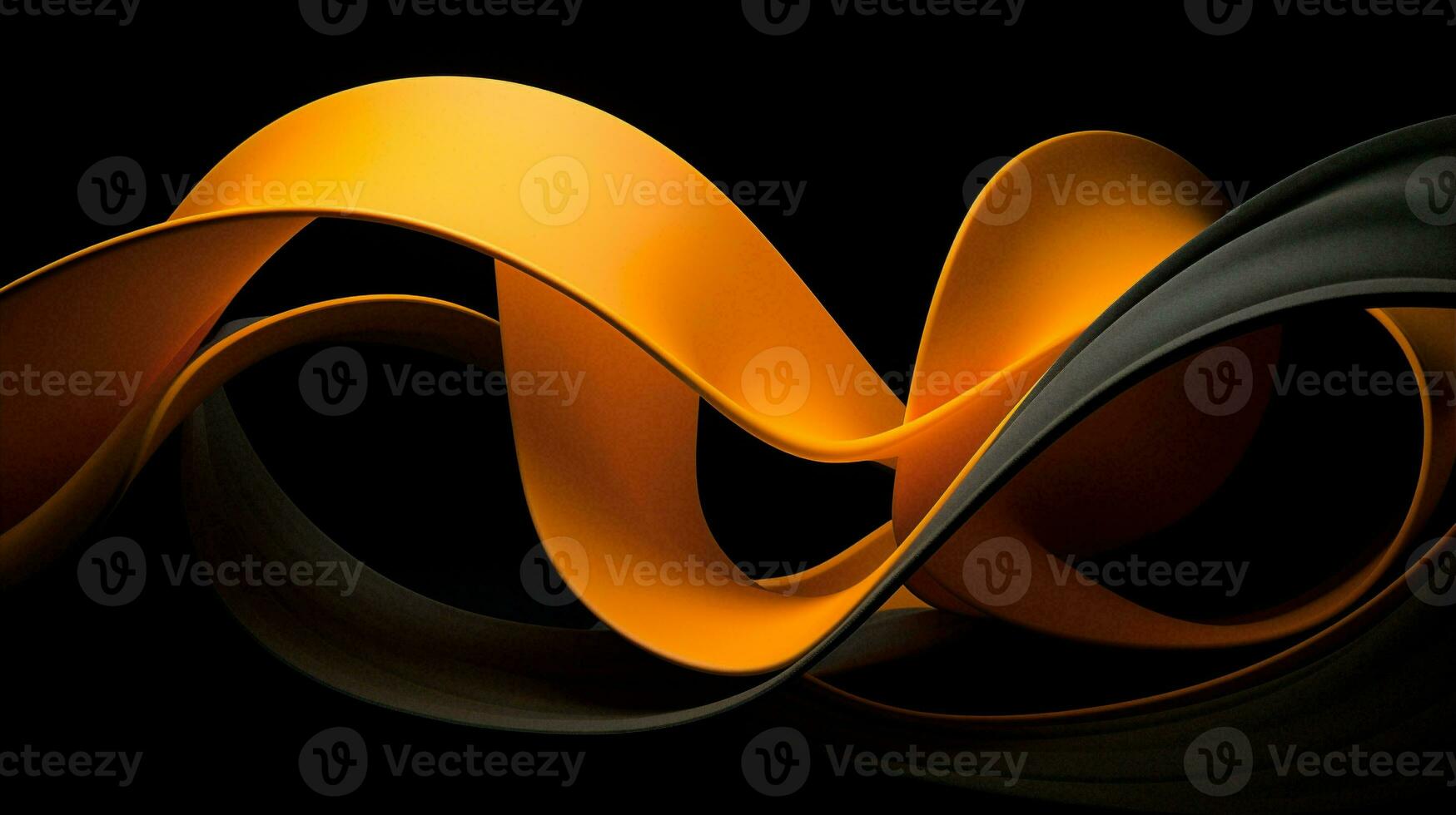 Fractal backdrop wave art flow black abstract gold line red design modern background curve yellow photo