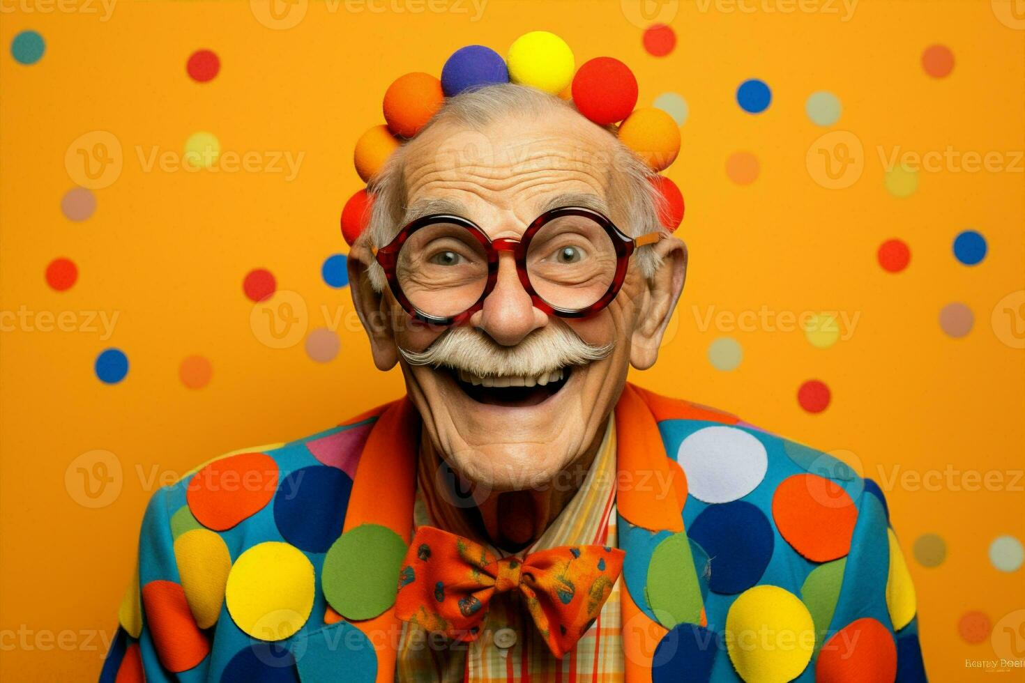 Man background dots hipster emotion yellow polka expression style smiling crazy concept trendy cool fashion caucasian photo