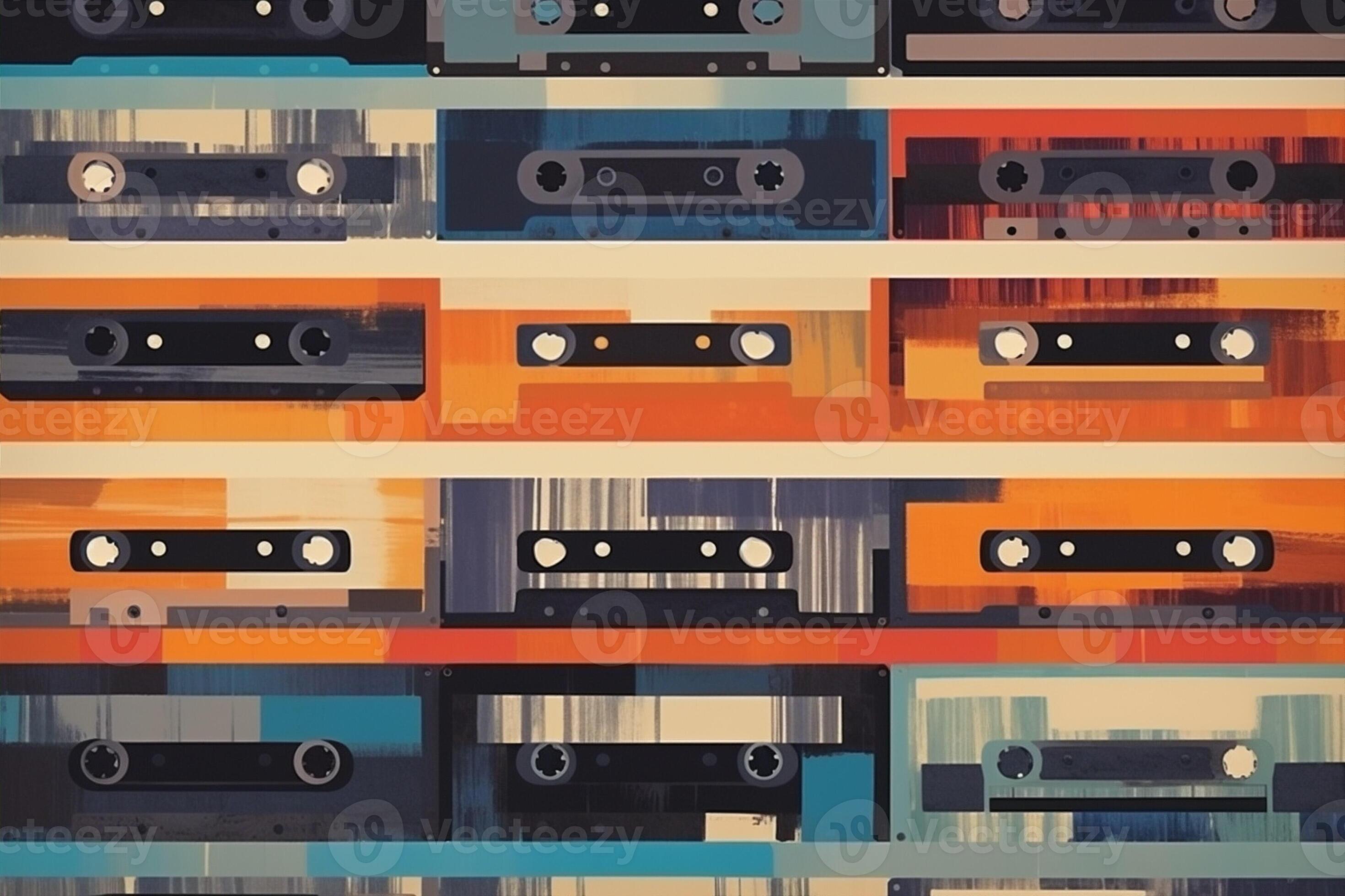 Cassette sound old stereo musical vintage audio tape media 90s retro