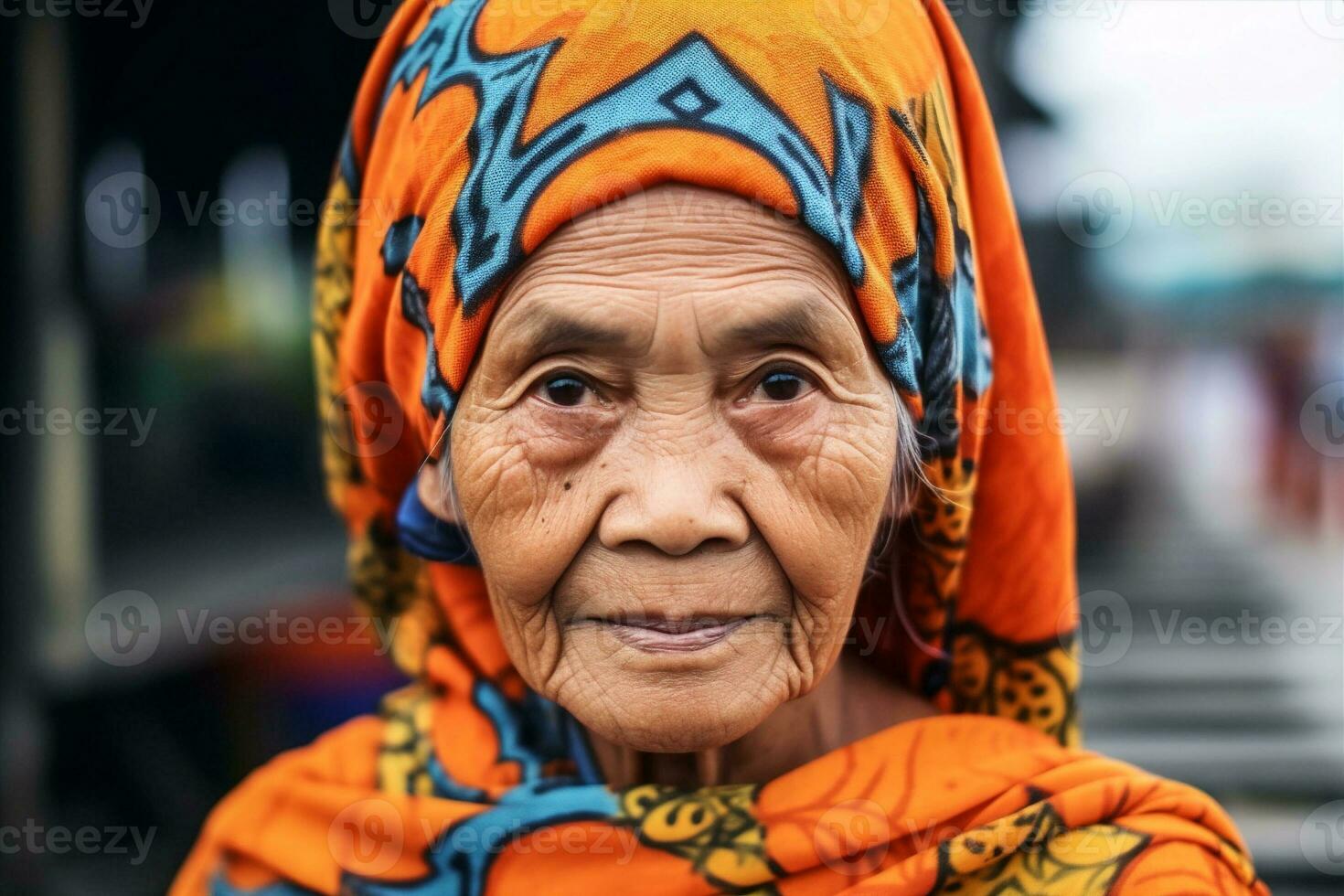 étnico mujer cara cultura asiático hembra tribu retrato antiguo tradicional sonrisa. generativo ai. foto