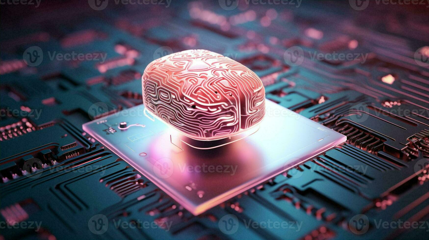 Brain digital technology intelligence concept photo