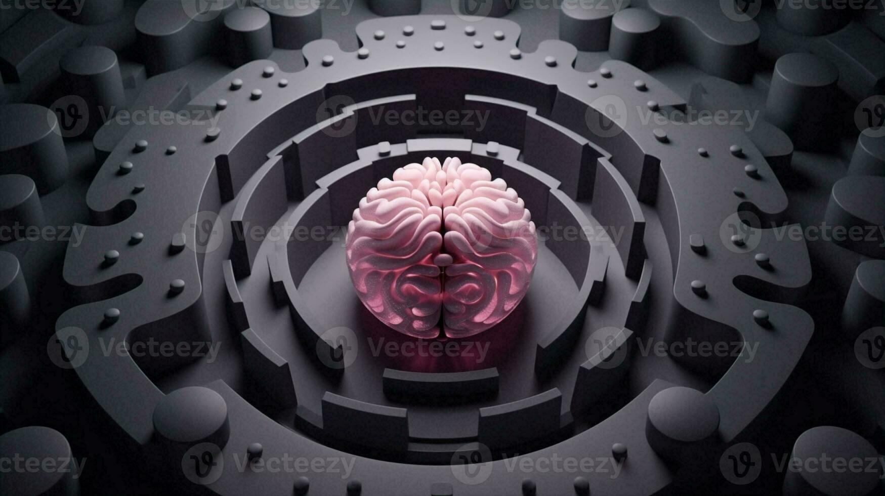 Pink technology digital artificial modern intelligence concept brain abstract science neon photo