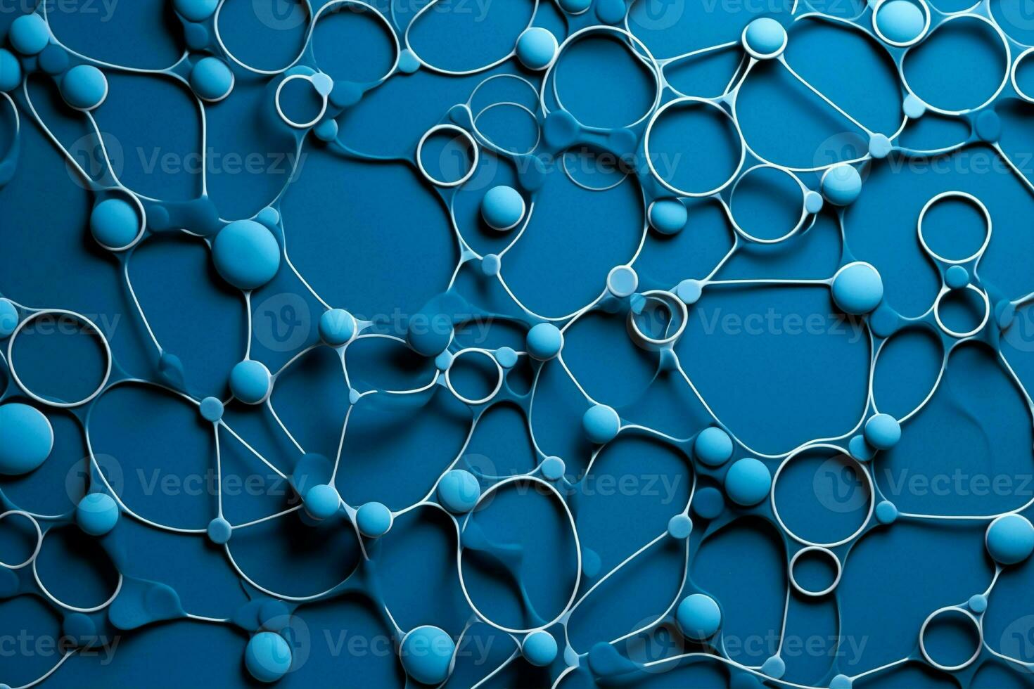 Line connect blue geometric science background networking abstract polygon structure technology design photo