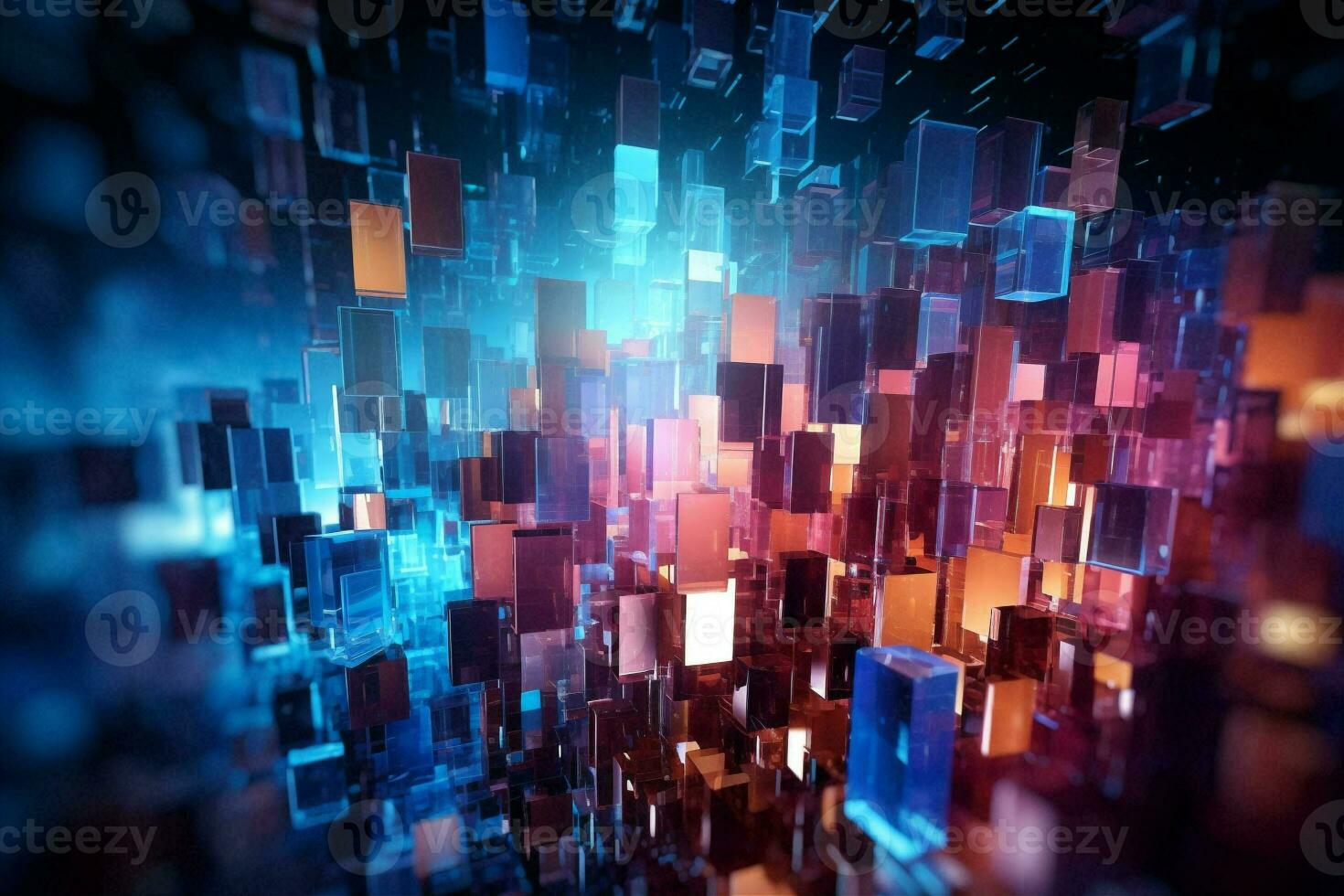 Futuristic technology digital speed glowing blue neon design city internet grid background night light abstract photo
