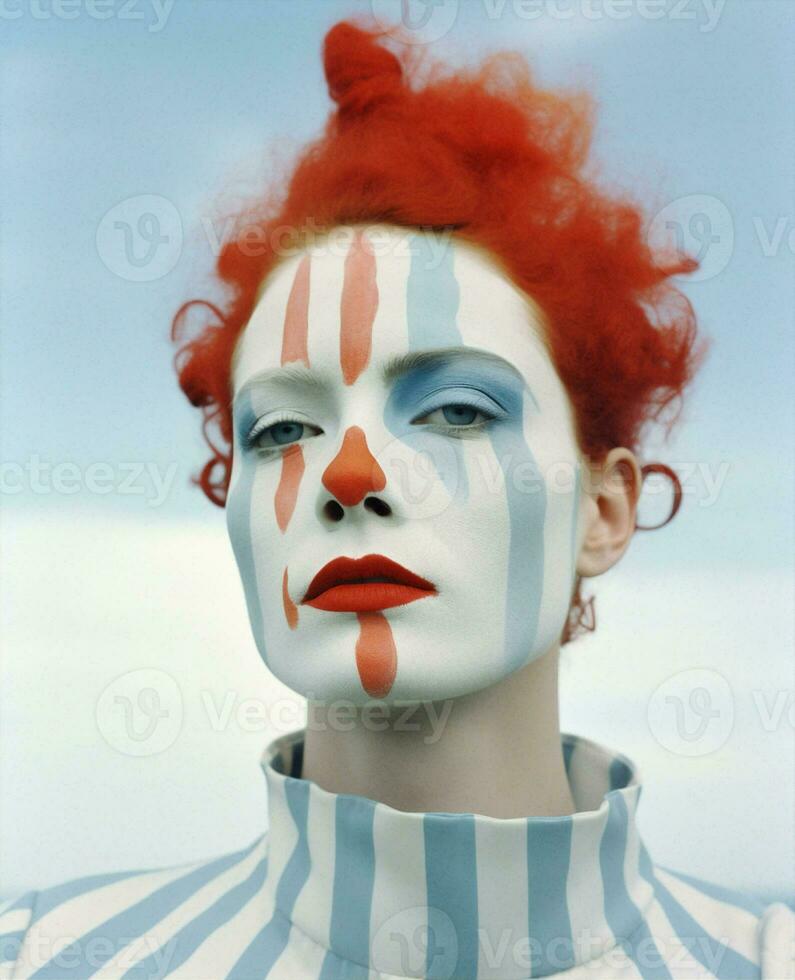 Paint man art face clown mime photo