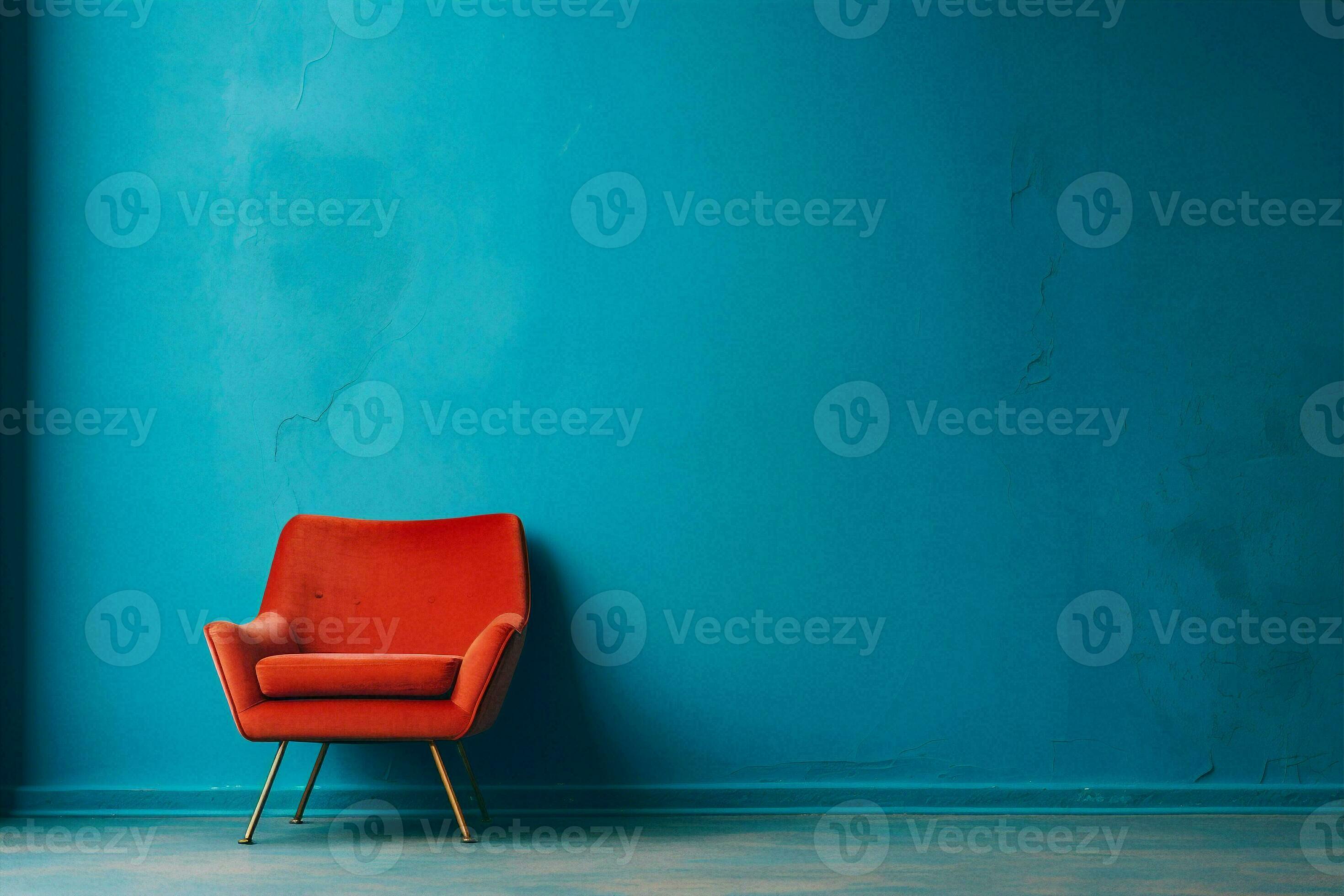 Style modern wall design floor red interior furniture room chair