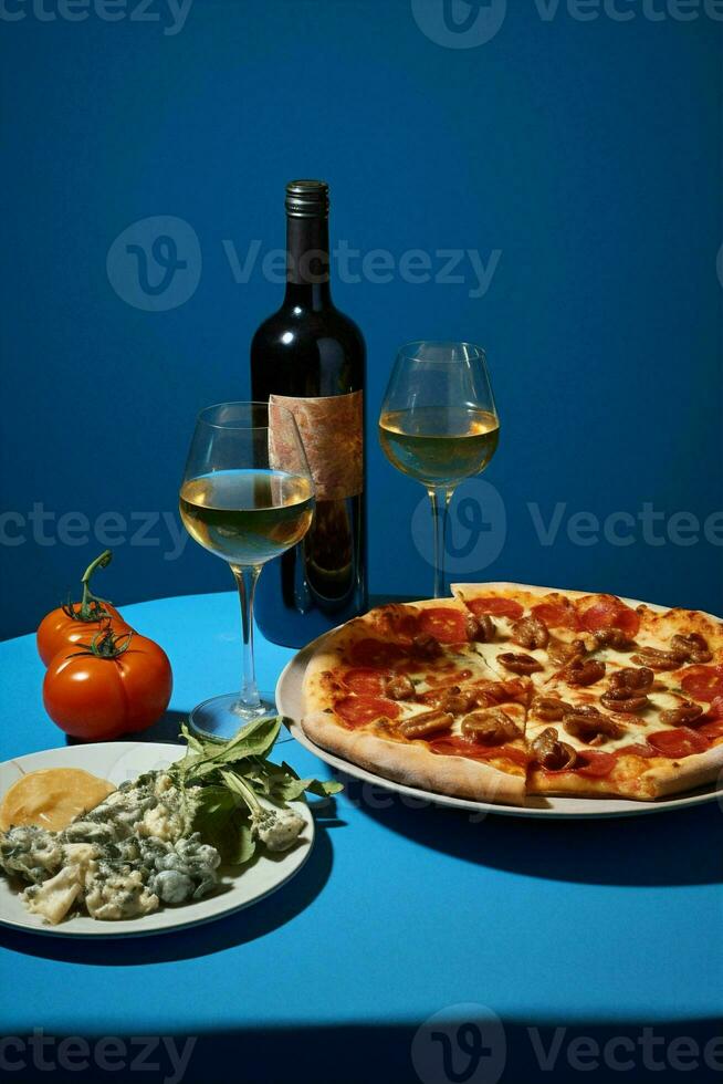 Wine food drink dinner bottle cheese glass love pizza alcohol green photo