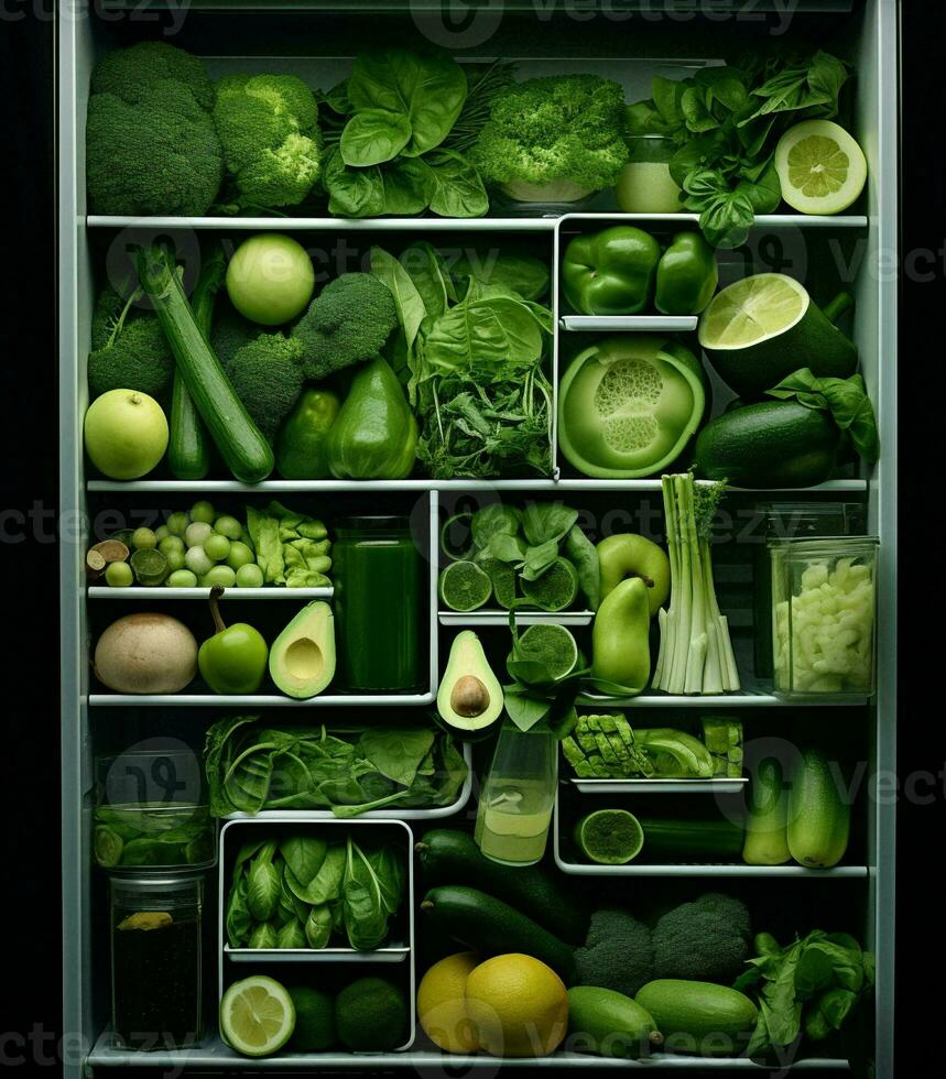 Diet fresh green refrigerator food photo