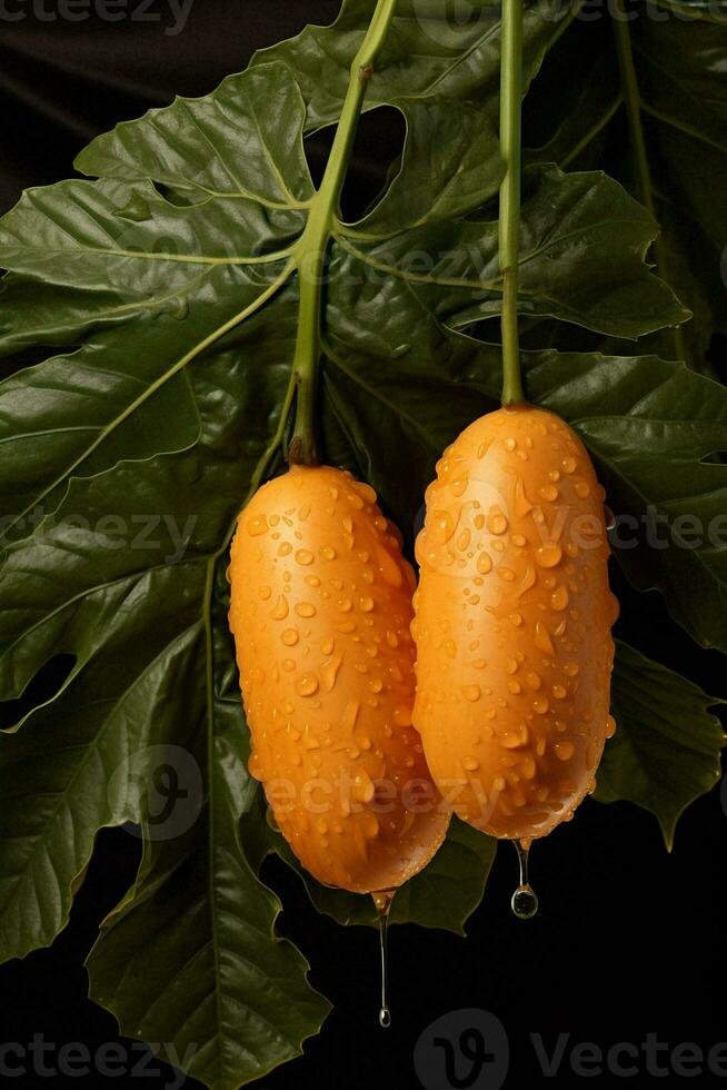 tropical naranja Fresco semillas jugoso comida papaya maduro nutritivo frutas hoja foto