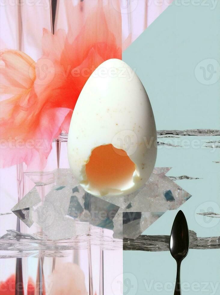 Idea food white breakfast brown broken art concept kitchen city abstract egg photo