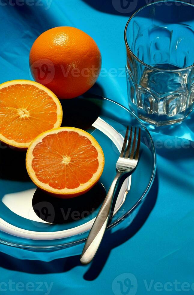 desintoxicación azul verano de cerca jugo bebida limón amarillo cóctel naranja frío refrescante foto