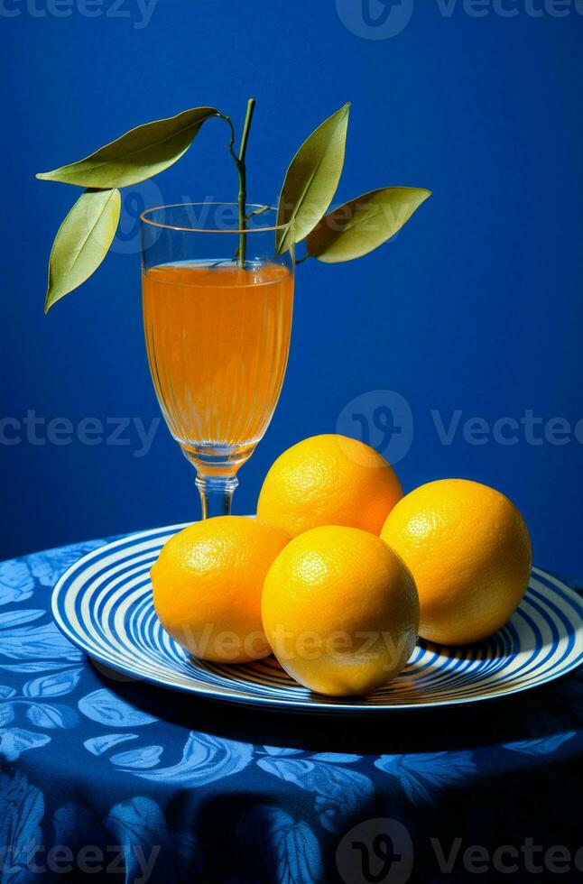 jugo desintoxicación verano limón cóctel orgánico azul bebida Lima naranja frío lentes refrescante foto