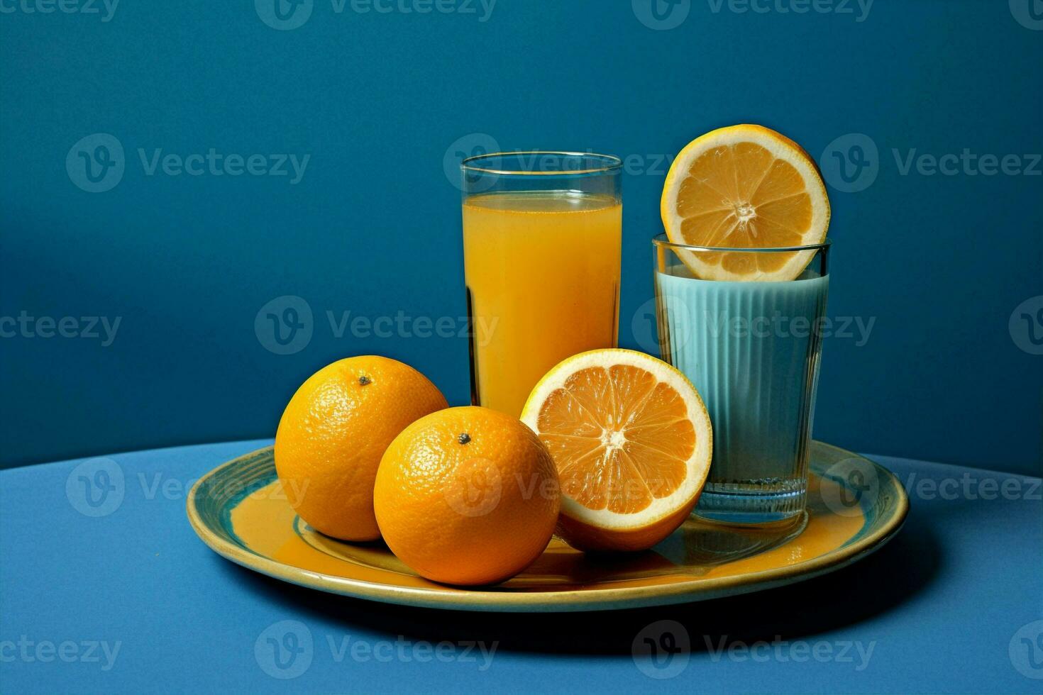 desintoxicación verano jugo limón naranja comida frío refrescante bebida cóctel azul foto