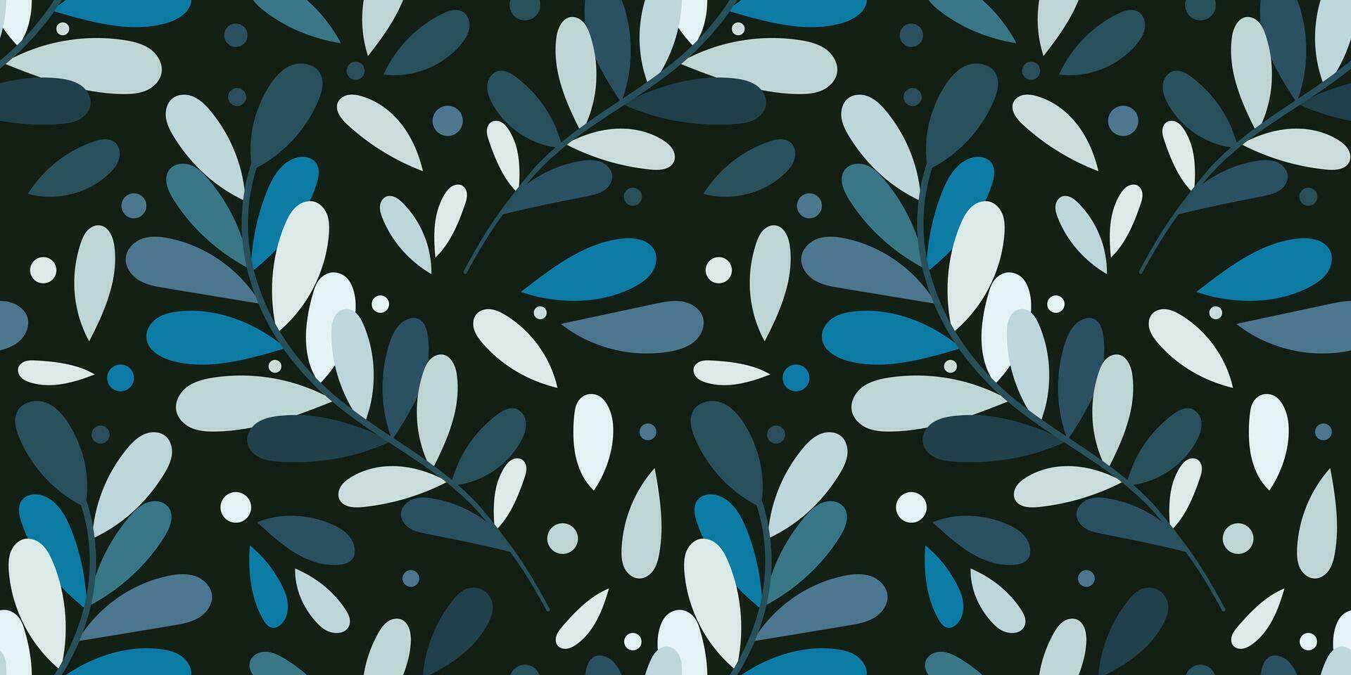 Blue whimsical repeat pattern vector background, seamless wallpaper