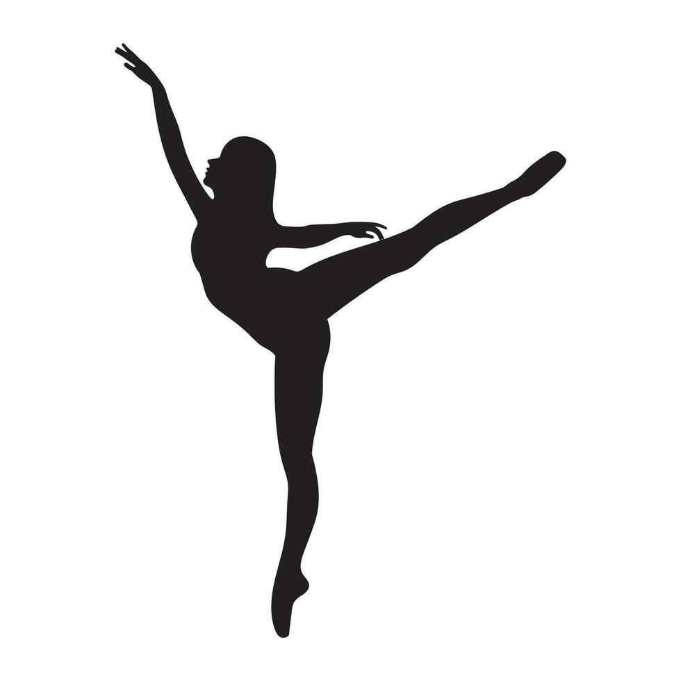 Balerina silhouette clip art, vector illustration