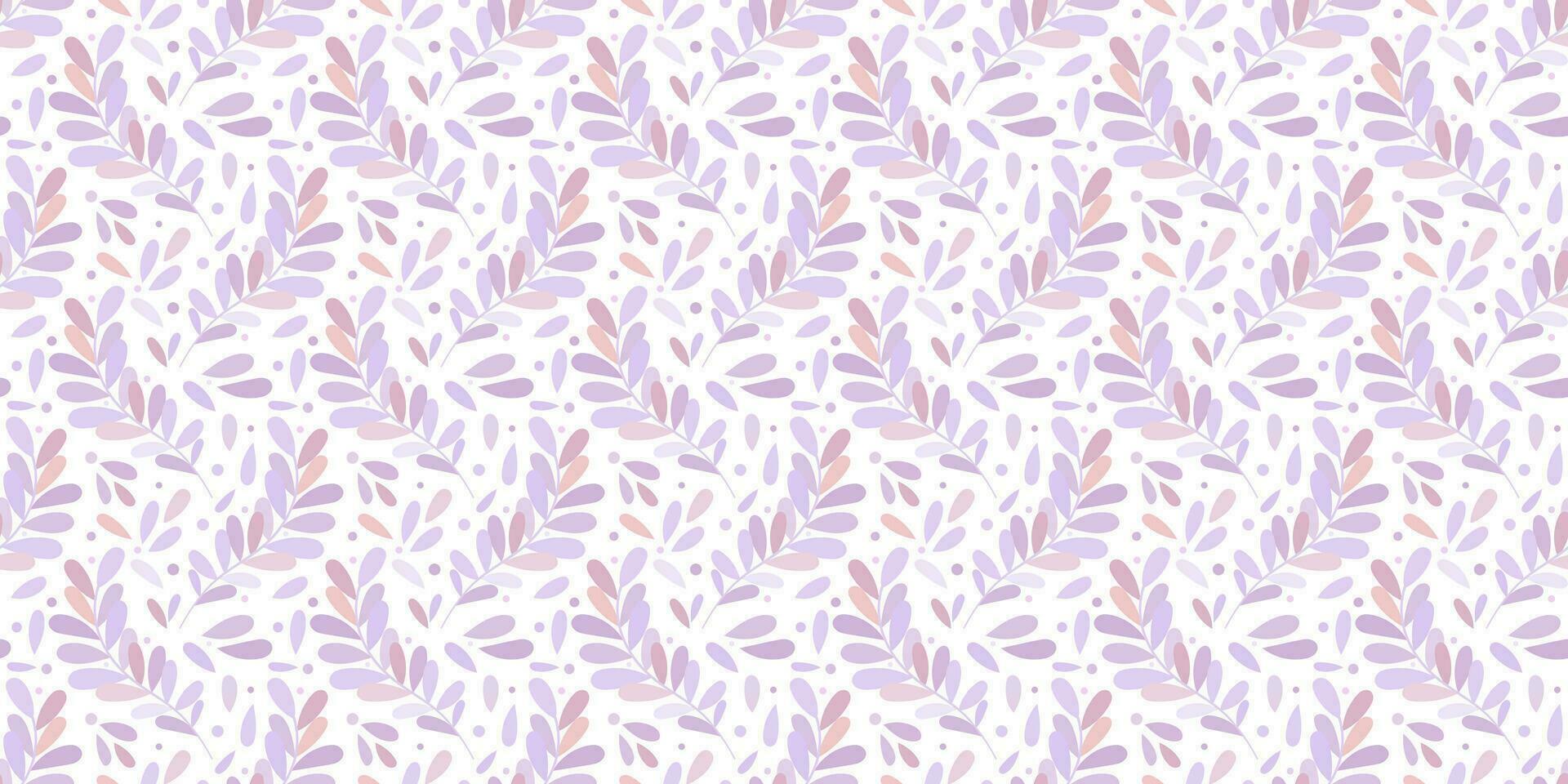 Purple vector background with leaves, monochromatic seamless pattern with leaf illustrations