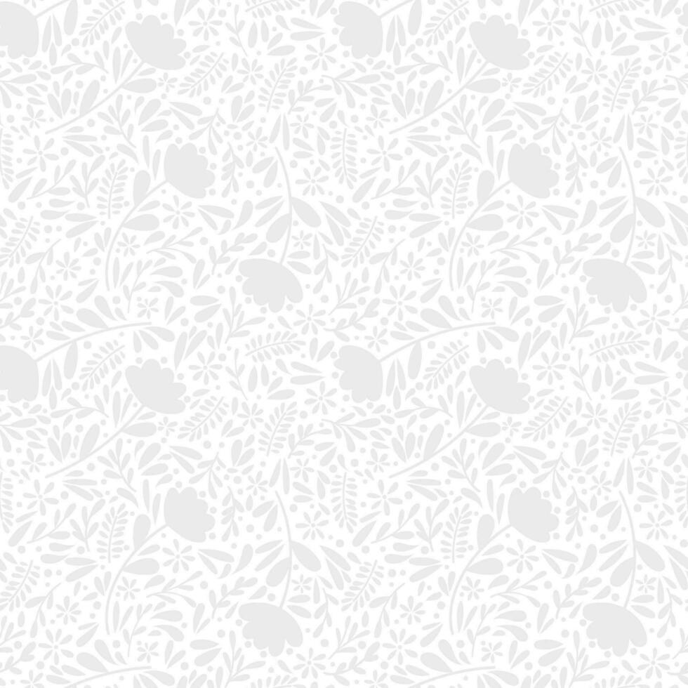 blanco floral textura, sin costura vector patrón, cordón inspirado antecedentes con hojas y flores