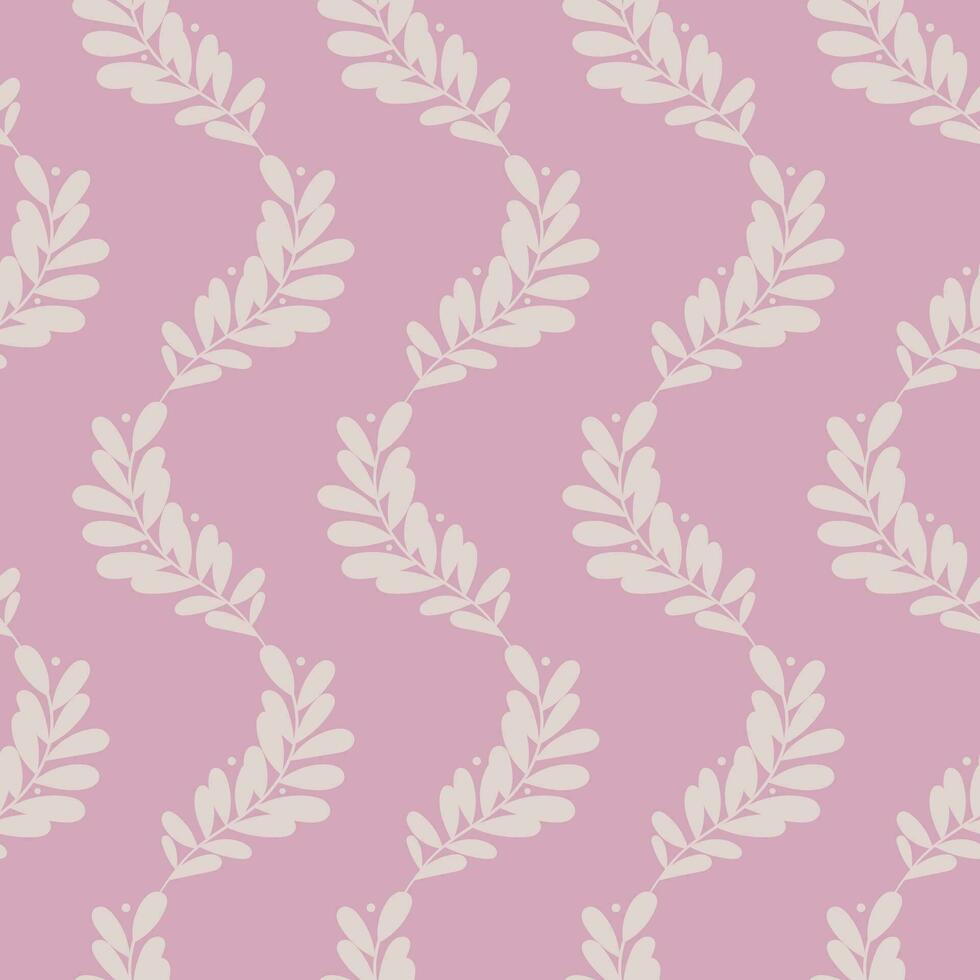 Pink climbing vines, vertical stripe vector pattern background seamless wallpaper