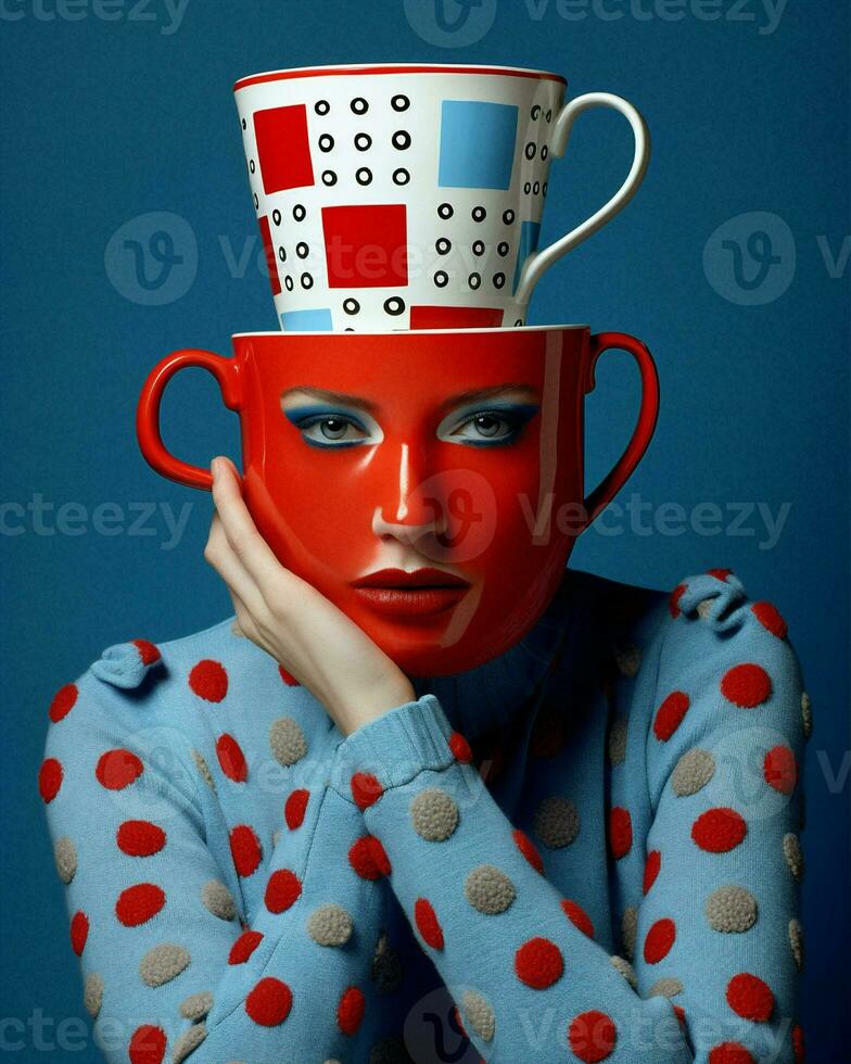 Beauty woman fashion cup photo
