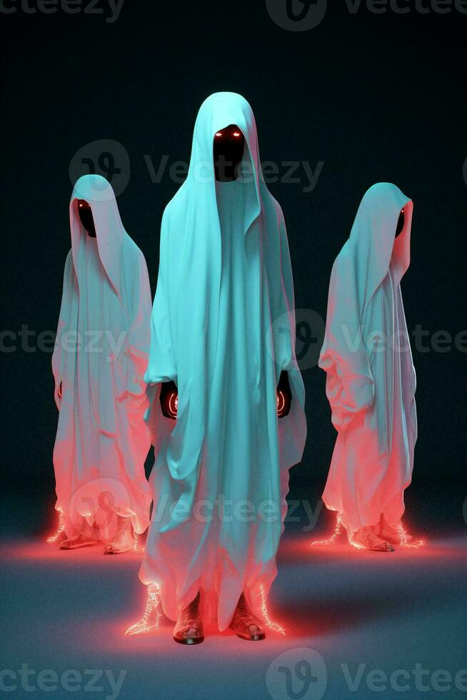 Neon horror ghost fear halloween photo