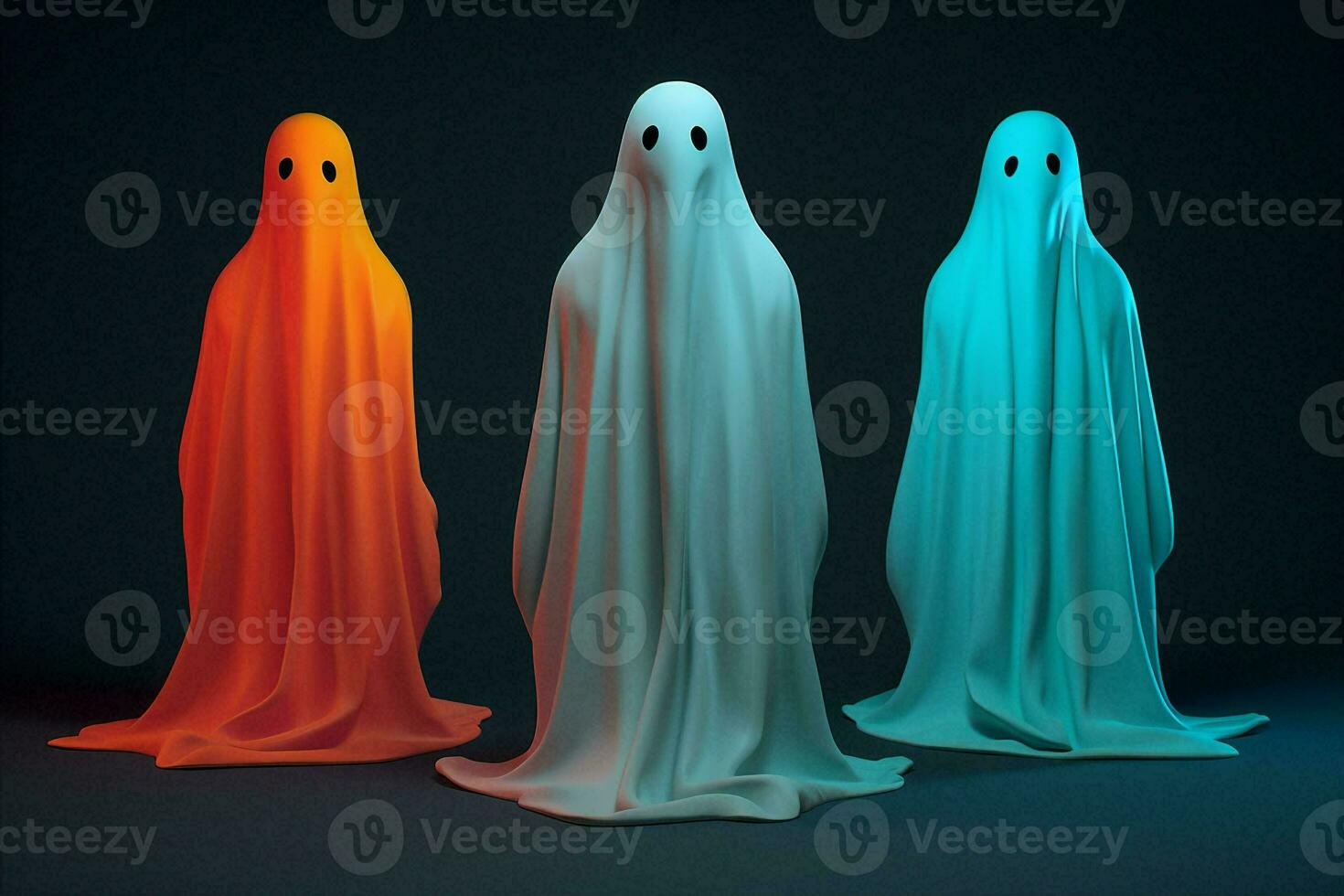 Neon spooky horror halloween night spirit fear ghost costume dark white photo