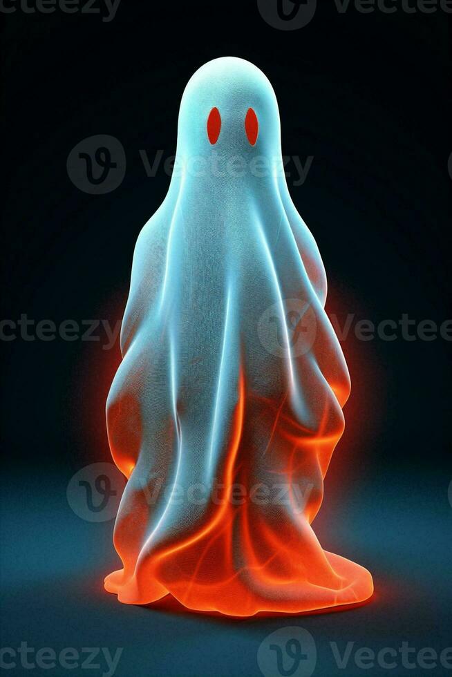 Halloween fear white neon costume ghost cute night dark soul scary spooky horror photo