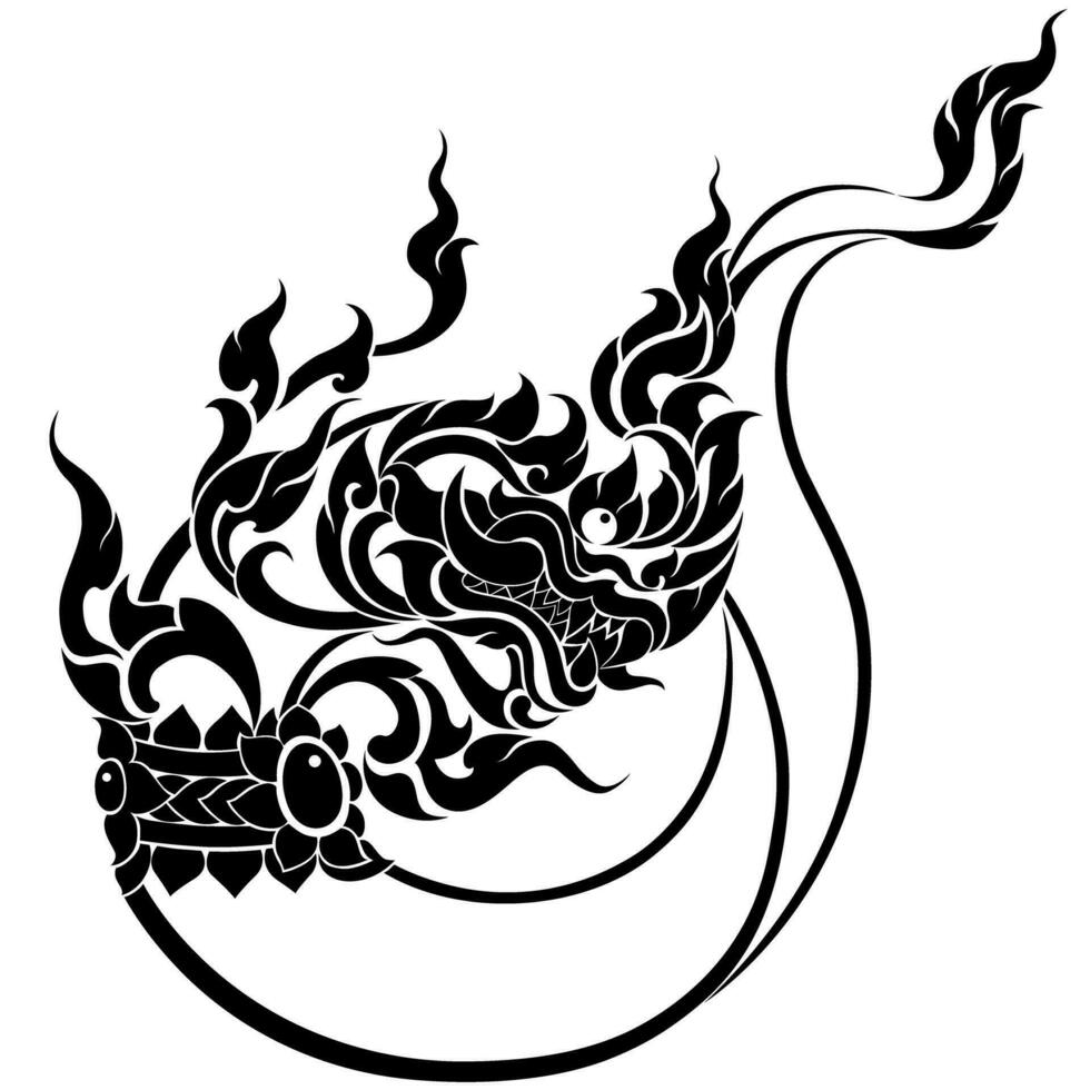 Nagas Element are Employed as Decorative Elements in Buddhist and Hindu Art in the Thai Art Style vector