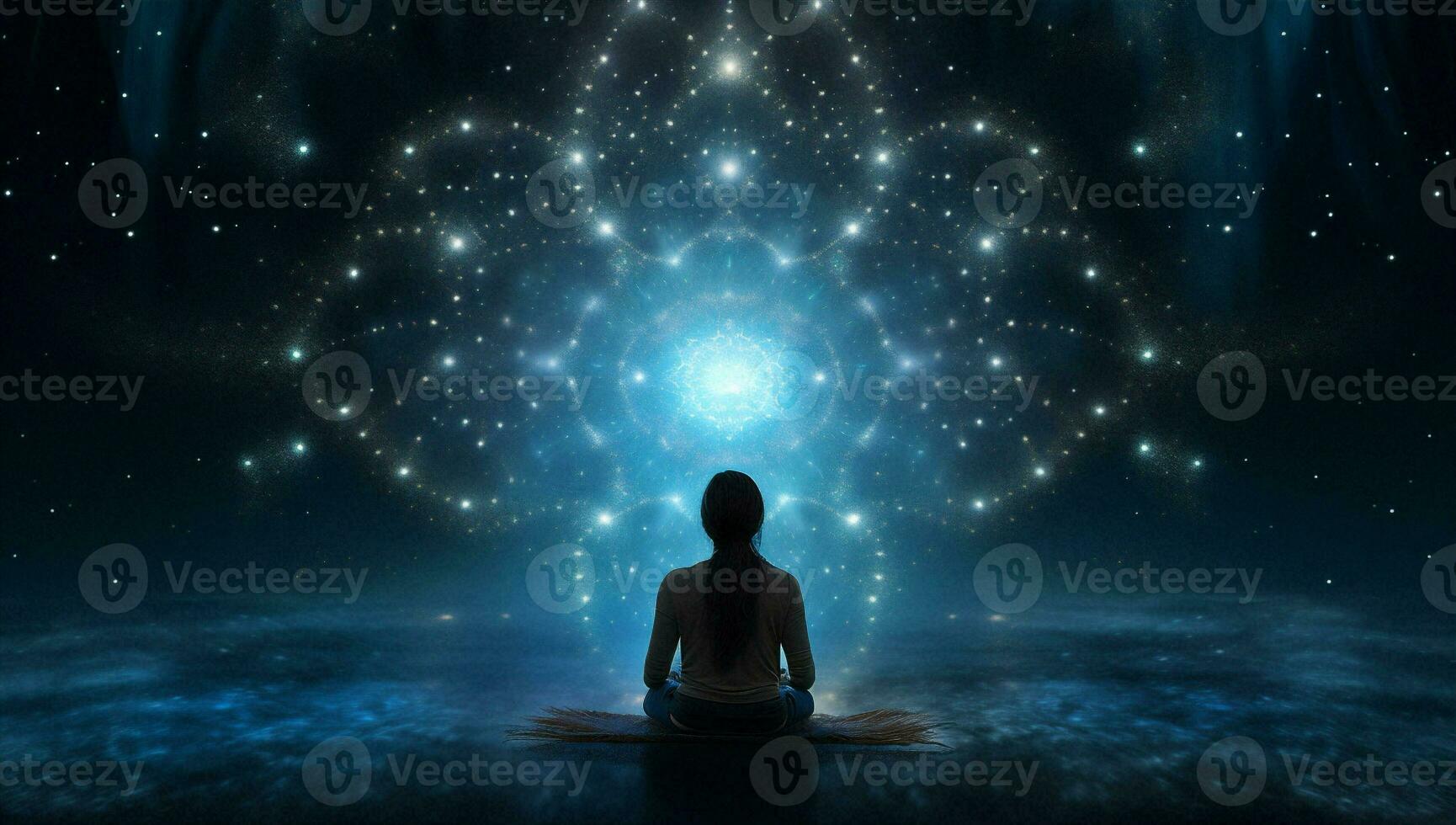 Meditating star spirituality silhouette yoga photo